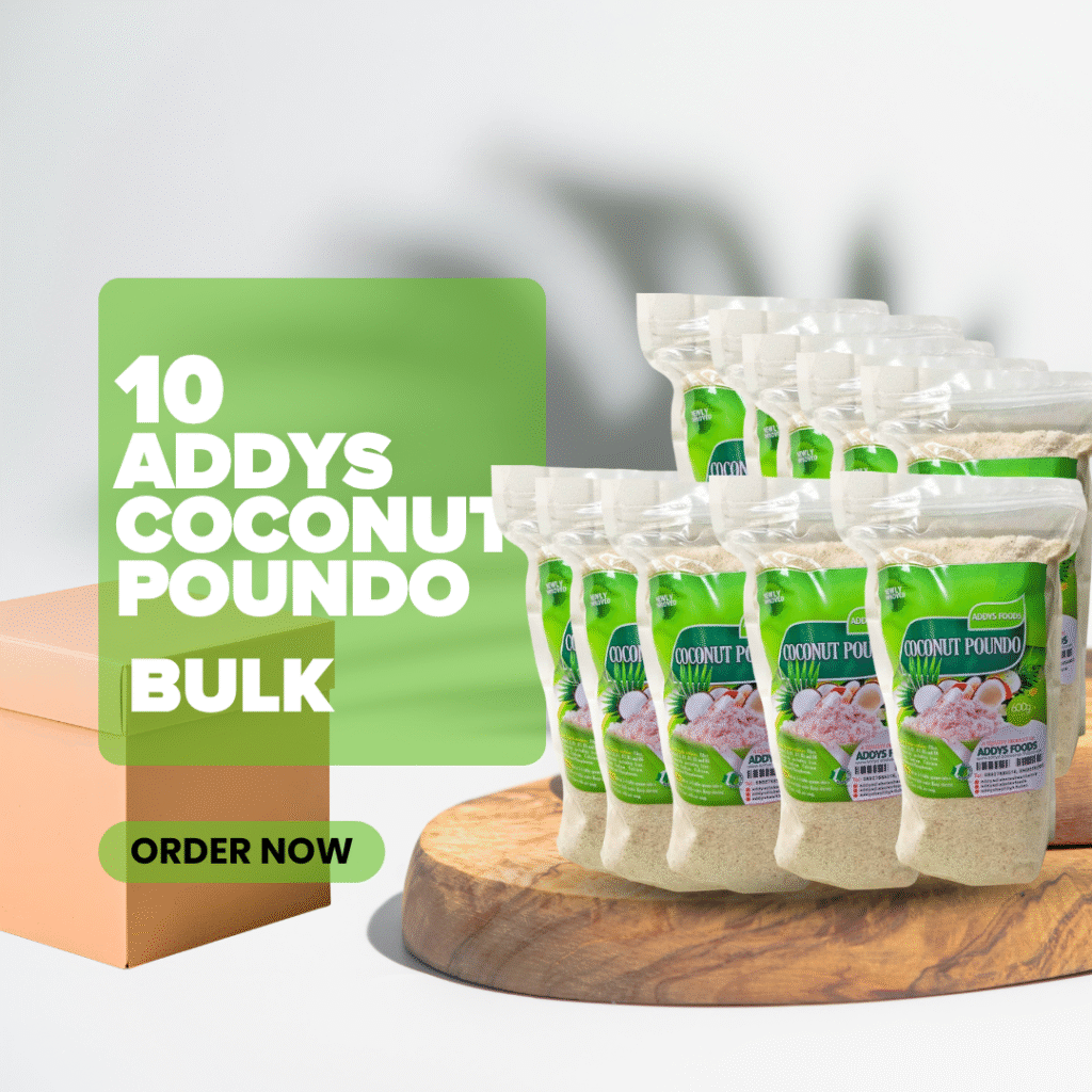 Bulk- 10 Addys Coconut Poundo (500g) - Addys Diabetes Health Store
