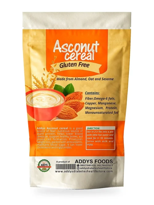 Addys Asconut Cereal pouch on a white background