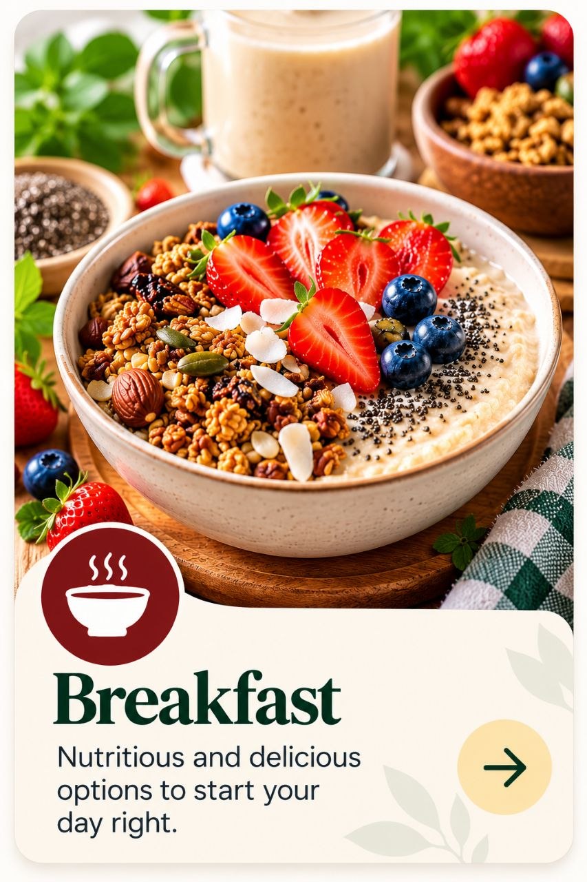 Breakfast — nutritious and delicious options to start your day right.