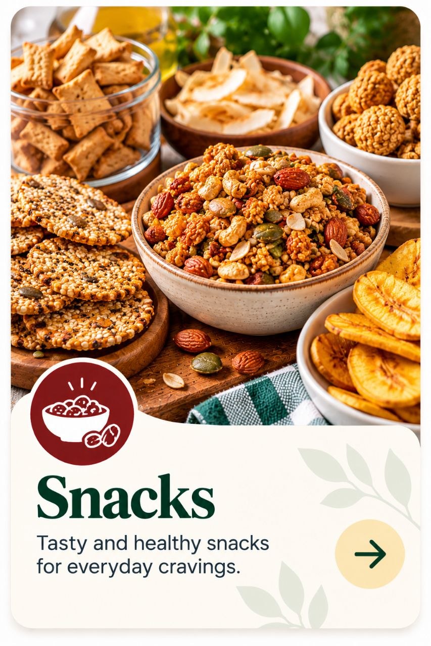 Snacks — tasty and healthy snacks for everyday cravings.